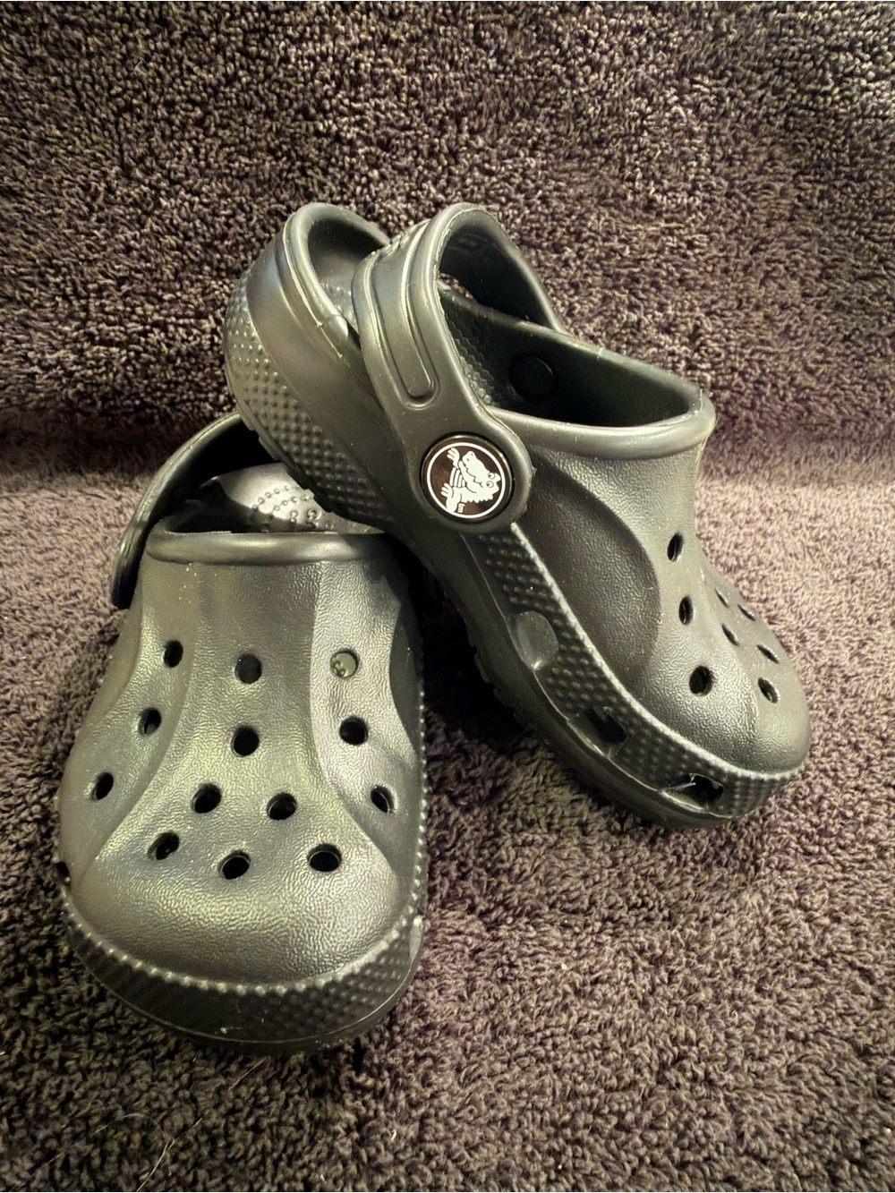 CROCS Kids Black Classic Clogs with Heel Strap